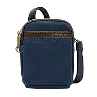 Travelon Anti-Theft Courier Mini Crossbody, Navy, 4.5