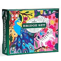 eeBoo: Piece and Love Monika's Peacock Bridge Playing Card Set (2 Decks), 54 Playing Cards in Each Deck, Old School Fun, for Ages 14 and up