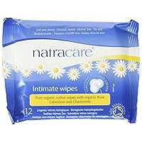 Natracare Organic Intimate Cotton Wipe - 12 Pack Value Size (144 Wipes Total) 12 Count