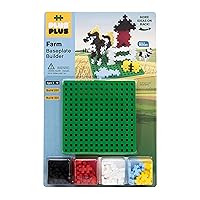 PLUS PLUS – Farm Baseplate Builder – 64 Pieces and one Base Accessory for Building and displaying - Construction Building STEM | STEAM Toy, Interlocking Mini Puzzle Blocks for Kids