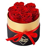 Forever Flowers Round Box - 7-Piece Preserved Roses That Last a Year for Delivery