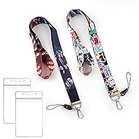 Criminal Lanyard with Id Badge Holder (2 Pack) for Keys String Wallet .Funny Keychains Holder Gifts Party Supplies Teens Girls