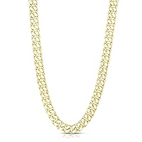 Jewelry Affairs 14k Yellow Real Gold Miami Cuban Link Chain Necklace, 10mm, 30