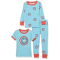 Amazon Essentials Disney | Marvel | Star Wars | Princess Girls and Toddlers' Snug-fit Cotton Pajamas, Pack of 3