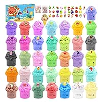 36 Pack Mini Butter Slime Kit with Funny Fruits Charms, Super Soft & Non-Sticky, Party Favors Birthday Gifts for Girls and Boys