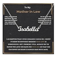 To My Mother in Law Custom Name Necklace Personalized, Mothers Day Necklace - Mother of the Groom Cross Necklace, Future Mother in Law Gifts, Best Gifts for Mother in Law, Mother's Day Gifts for Mom in Law, Mother in Law Necklace From Daughter in Law