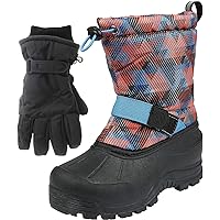 Northside Frosty Winter Boys/Girls Snow Boots with Matching Waterproof Gloves, Size: 6 M US Big Kid - Navy/Orange (Navy)