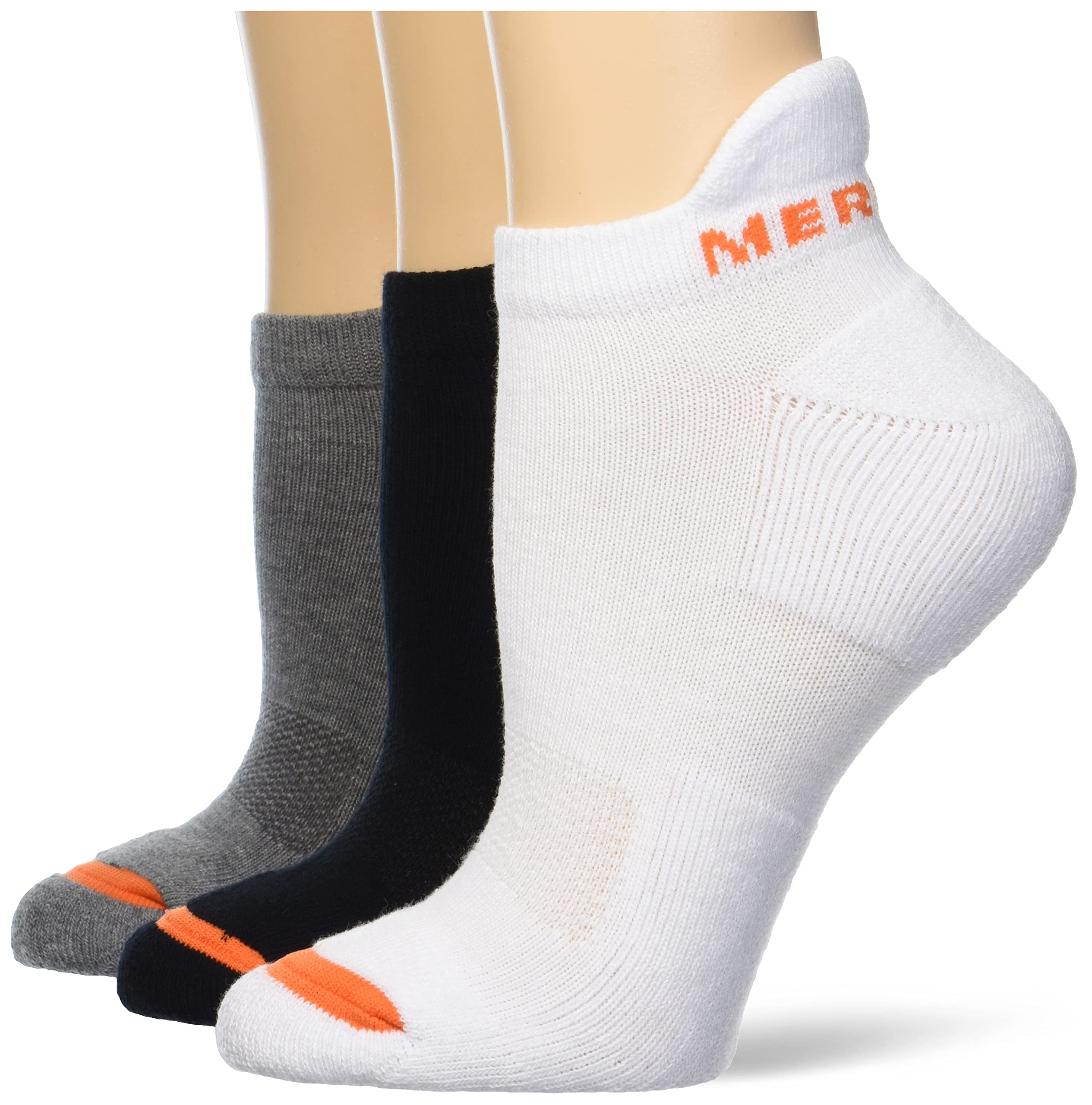 Merrell Men's and Women's Cushioned Cotton Socks-3 Pair Pack-Unisex Breathable Mesh Comfort Zones