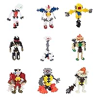 PLUS PLUS - Set of 9 Mystery Makers - Robots & More - Construction Building Stem/Steam Toy, Party Favors, Interlocking Mini Puzzle Blocks for Kids