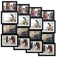 Malden International Designs Collage Picture Frame, 4 Option, 2-4x6 & 2-5x7, 4 Pack, Black