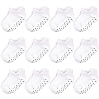 Touched by Nature Baby Girls' Organic Cotton Socks with Non-Skid Gripper for Fall Resistance