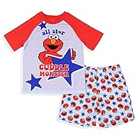 Sesame Street Toddler Boys' Elmo All Star Cuddle Monster Sleep Pajama Set Short