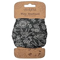 Sparrow Headband for Women - Wide - Fabric Headband and Stretchy Hair Scarf - Black and White
