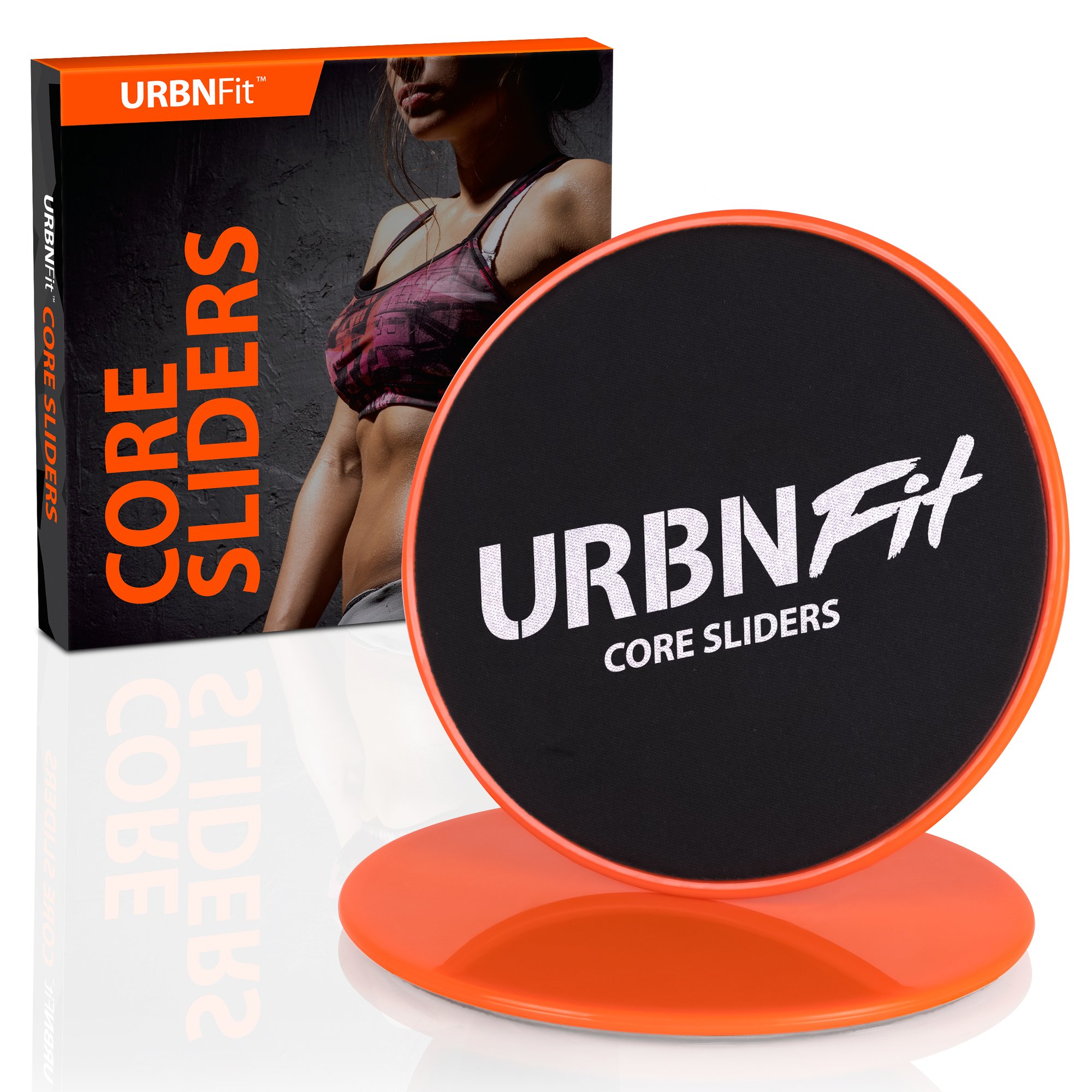 URBNFit Gliding Discs Core Sliders - Dual Sided Exercise Disc for Smooth Sliding On Carpet and Hardwood Floors - Gliders Workout Legs, Arms Back, Abs at Home or Gym or Travel - Fitness Equipment