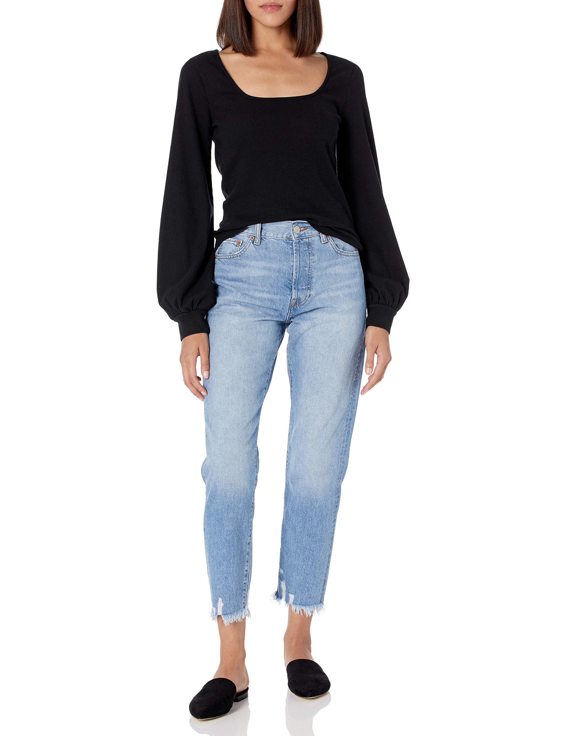 The Drop Women's @lucyswhims Square-Neck Balloon-Sleeve Top