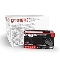 GLOVEWORKS Industrial Black Nitrile Gloves, Case of 1000, 5 Mil, Small, Latex Free, Powder Free, Textured, Disposable, Food Safe