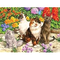 Buffalo Games - Cat Flora - 750 Piece Jigsaw Puzzle for Adults Challenging Puzzle Perfect for Game Nights - Finished Size 24.00 x 18.00