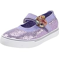 Kid's Sparkle Floral Mary Jane Sneaker (Toddler/Little Kid), Violet, 9 M US Toddler