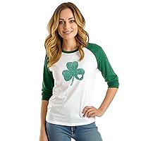 Decrum Womens Green St Patricks Day Shirt - Shamrock Shirt [40131032-EE] | Rgln Heart Shmrok, S