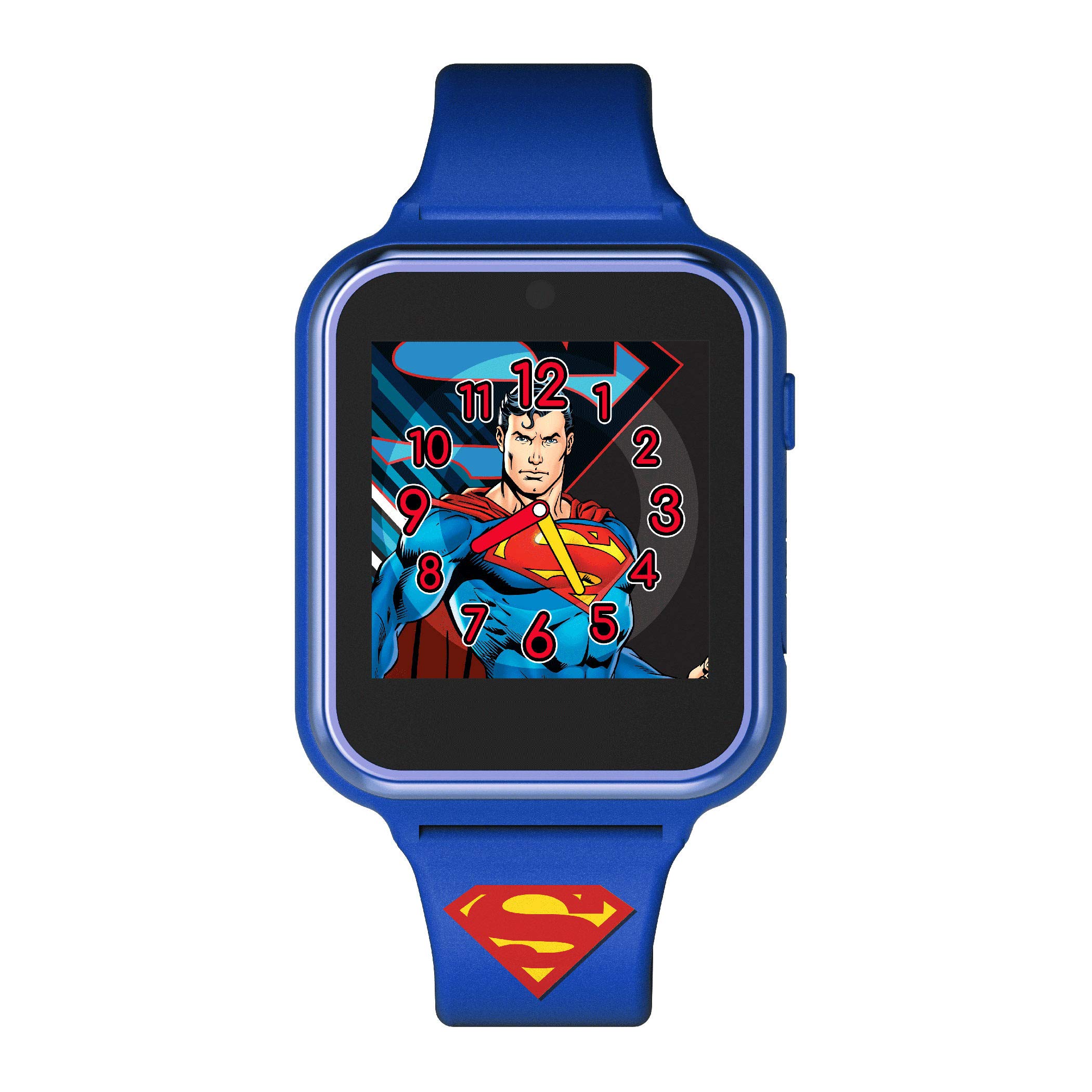 Accutime Kids DC Comics Superman Man of Steel Blue Educational Learning Touchscreen Smart Watch Toy for Boys, Girls, Toddlers - Selfie Cam, Learning Games, Pedometer and More (Model: SUP4360AZ)