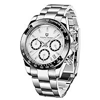 CEYADG Pagani Design Men's Watches Japanese Movement Chronograph 40mm Sport Waterproof Stainless Steel Rubber Strap Sapphire Glass Wrist Watches for Men