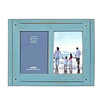 PRINZ Homestead Collage Photo Frame for Two Photos in Distressed Finish, Blue, 5 x 7