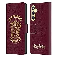 Head Case Designs Officially Licensed Harry Potter Gryffindor Quidditch Deathly Hallows X Leather Book Wallet Case Cover Compatible with Samsung Galaxy S23 FE 5G