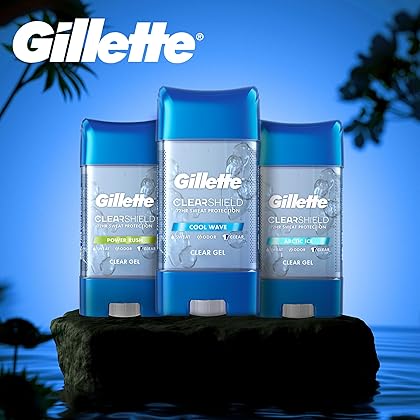 Gillette Antiperspirant and Deodorant for Men, Clear Gel, Cool Wave Scent, 3.8 oz (Pack of 2)