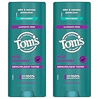 Tom’s of Maine Wild Lavender Natural Deodorant for Women and Men, Aluminum Free, 3.25 oz, 2-Pack