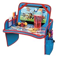 Paw Patrol Kids Travel Tray for Car, Toddler Car Seat Tray for Travel, Car Trays for Kids Road Trip Essentials & Activities with iPad and Water Bottle Holders