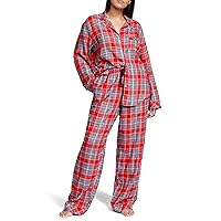 Victoria's Secret Flannel Long Pajama Set, Women's Sleepwear (XS-XXL)