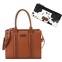 Wrangler Top Handle Handbag and Cow Print Wallet Set