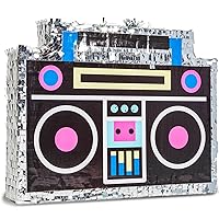 BLUE PANDA Boombox Pinata - 80s and 90s Theme Party Decorations, Hip Hop, Retro Birthday Supplies (Small, 16.5 x 12.8 x 3 Inches)