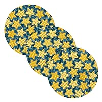 3 Pcs Extra Large Trivet for Hot Pots and Pans 15in Cotton Thread Weave Absorb Water Cooking Pad for Instant Pot Kitchen Counter Decor Yellow Five-Pointed Star Blue Lattice
