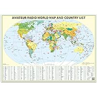 24x36 Ham Radio World Map 2023 Edition, with the DXCC Country List
