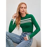 Women's Jumpsuit Wool Mix FINE Knit Bodysuit Jumpsuit Decorall (Color : Green, Size : Small)