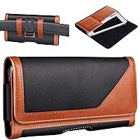 Mopaclle Cell Phone Holster for Samsung Galaxy S21 FE 5G S23 Plus S8+ S9+ S10 Plus/ A02s A03s A72 A73 5G/ iPhone Xs Max/ 14 Pro Max Phone Belt Case with Belt Clip Phone Holder Pouch Cover, Brown
