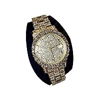 Men's Wrist Watch Band Luxury CZ Diamond Iced Bracelet Watch Arabic Numeric Round Dial Watch For Men Women Hip Hop Rapper Choice, Men Watch, Mens Jewelry, Iced Watch Custom Fit, Bust Down Watch