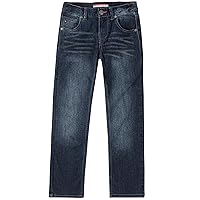 Tommy Hilfiger Boys' 5-Pocket Stretch Slim Straight Leg Denim Jean, Zipper Closure