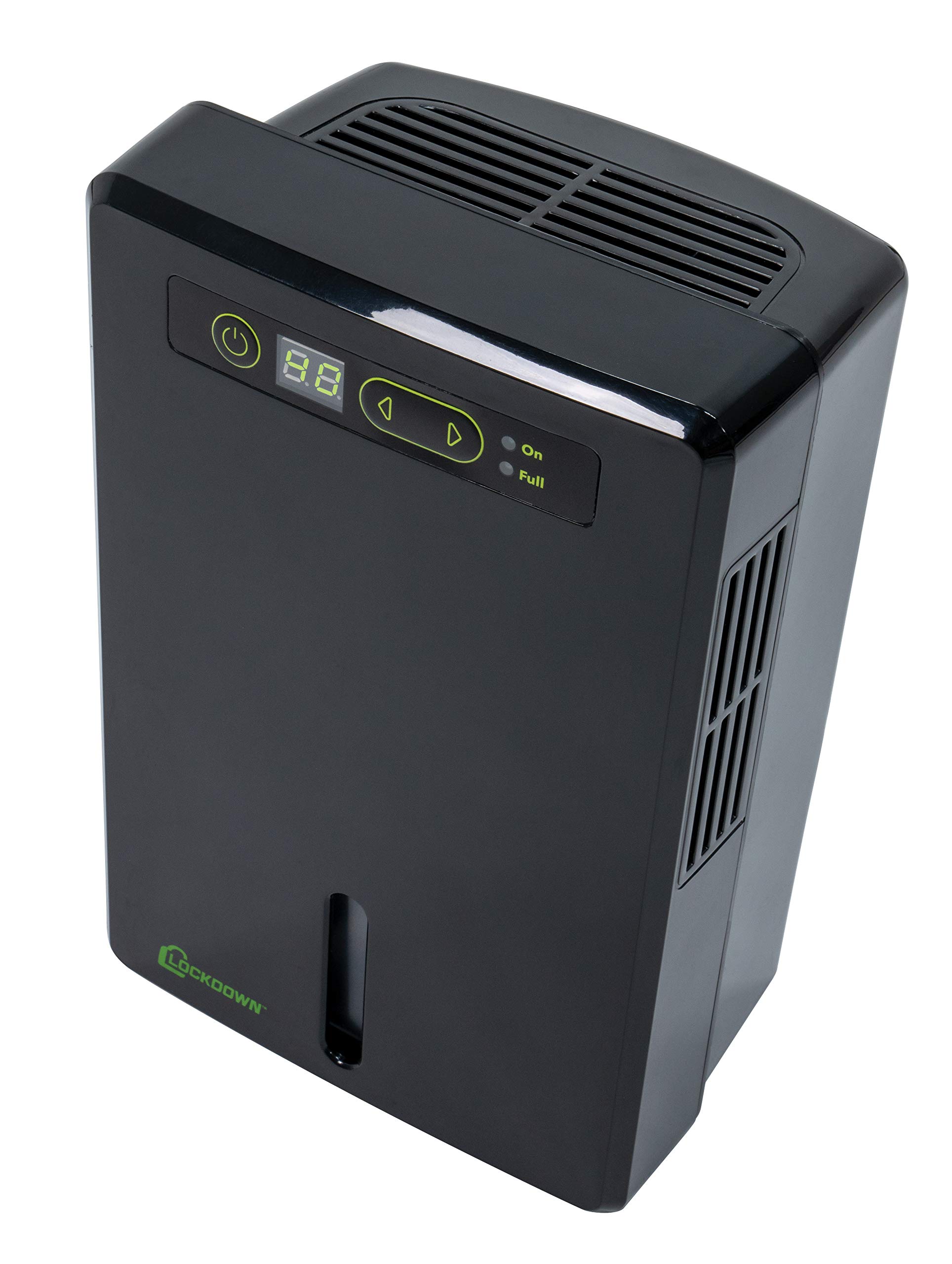 LOCKDOWN Automatic Dehumidifier with Quiet Operation, Drain Hose and Self Monitoring Controls for Humidity Control in Small Rooms, Safes and Closets