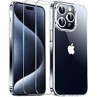 Temdan Designed for iPhone 15 Pro Case Clear,[10FT Military Grade Drop Protection][Anti-Yellowing][Anti-Scratch] Slim Fit Yet Protective Shockproof Bumper Phone Case 6.1 inch 2023-Clear