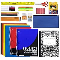 Trail maker 45 Piece School Supply Kit Grades K-12 - School Essentials Includes Folders Notebooks Pencils Pens and Much More!