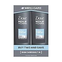 Dove Men+Care Body and Face Wash for healthier, stronger skin Clean Comfort fights dry skin 18 Fl Oz (Pack of 2)
