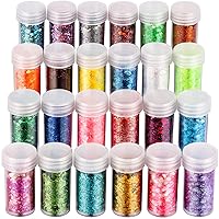 Chunky Glitter, YGDZ 24 Colors 240g Holographic Craft Glitter Sequins & Fine Glitter Powder, Resin Glitter for Jewelry Art Epoxy, Cosmetic Glitter for Nail Body Face Hair