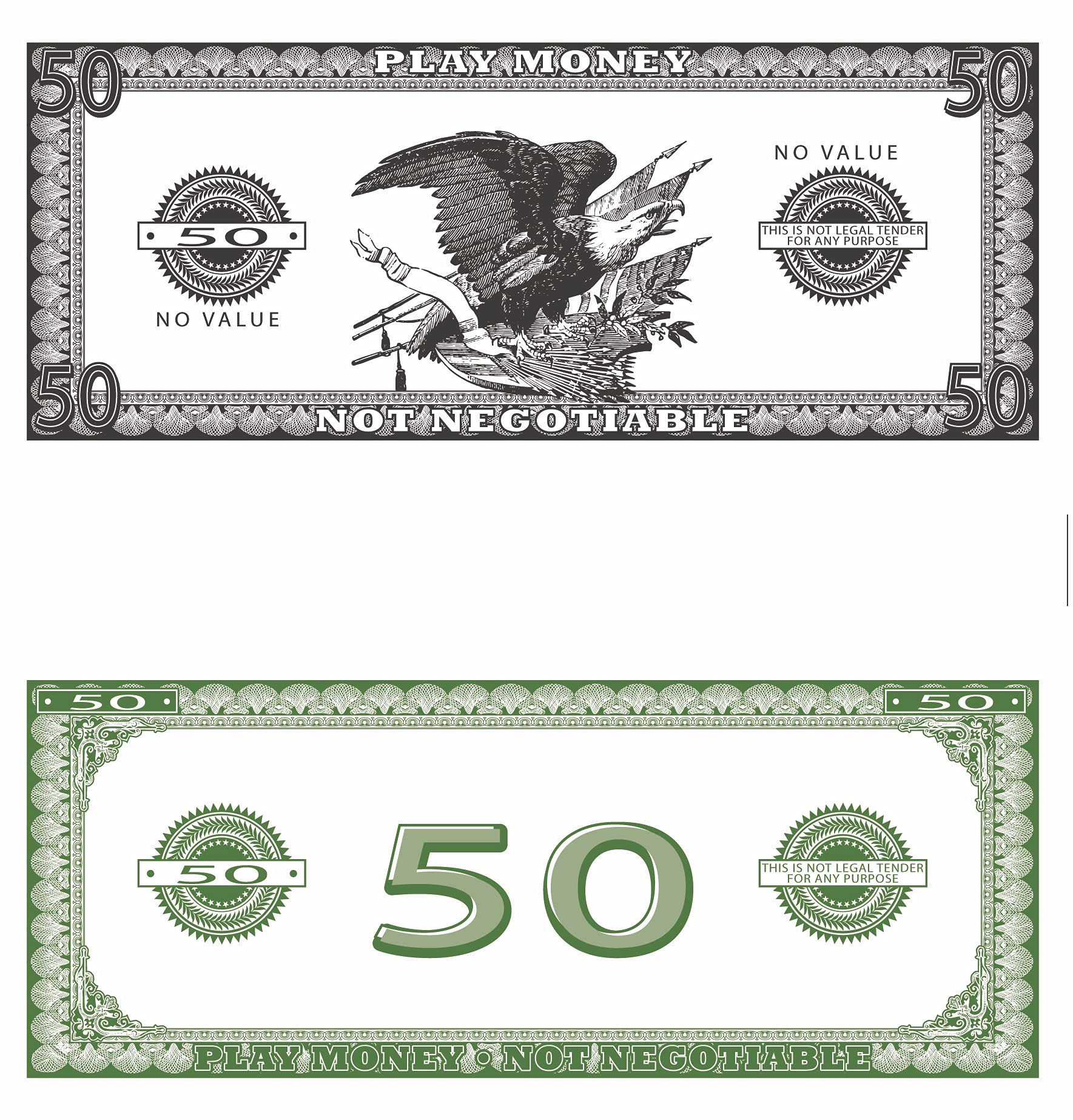 Forum Novelties Phoney Play Money $50 Bills (50-Pack)