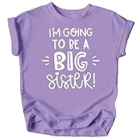 Bold Big Sister Colorful Sibling Reveal Announcement T-Shirt for Baby and Toddler Girls Sibling Outfits
