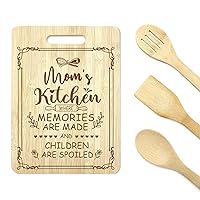 Gifts for Mom, Mom Gifts for Christmas, Mom Birthday Gifts, Kitchen Gifts for Mom, Unique Engraved Bamboo Cutting Board Present for Mom, Mom Christmas Gifts from Daughter
