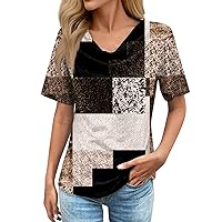 Womens Blouses,Short Sleeve Plus Size Printed Shirt Loose Summer Top Casual Fashion T Shirt Trendy 2024 Tee