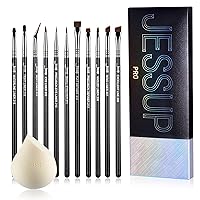 Jessup Eyeliner Brush Set, Professional Eye Liner Makeup Brushes 11pcs T324 with Soft Latex-free Sponge sp003