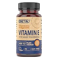 Vegan Natural Source Vitamin E 400IU with Mixed tocopherols, Soy-Free – 90 Veg Caps